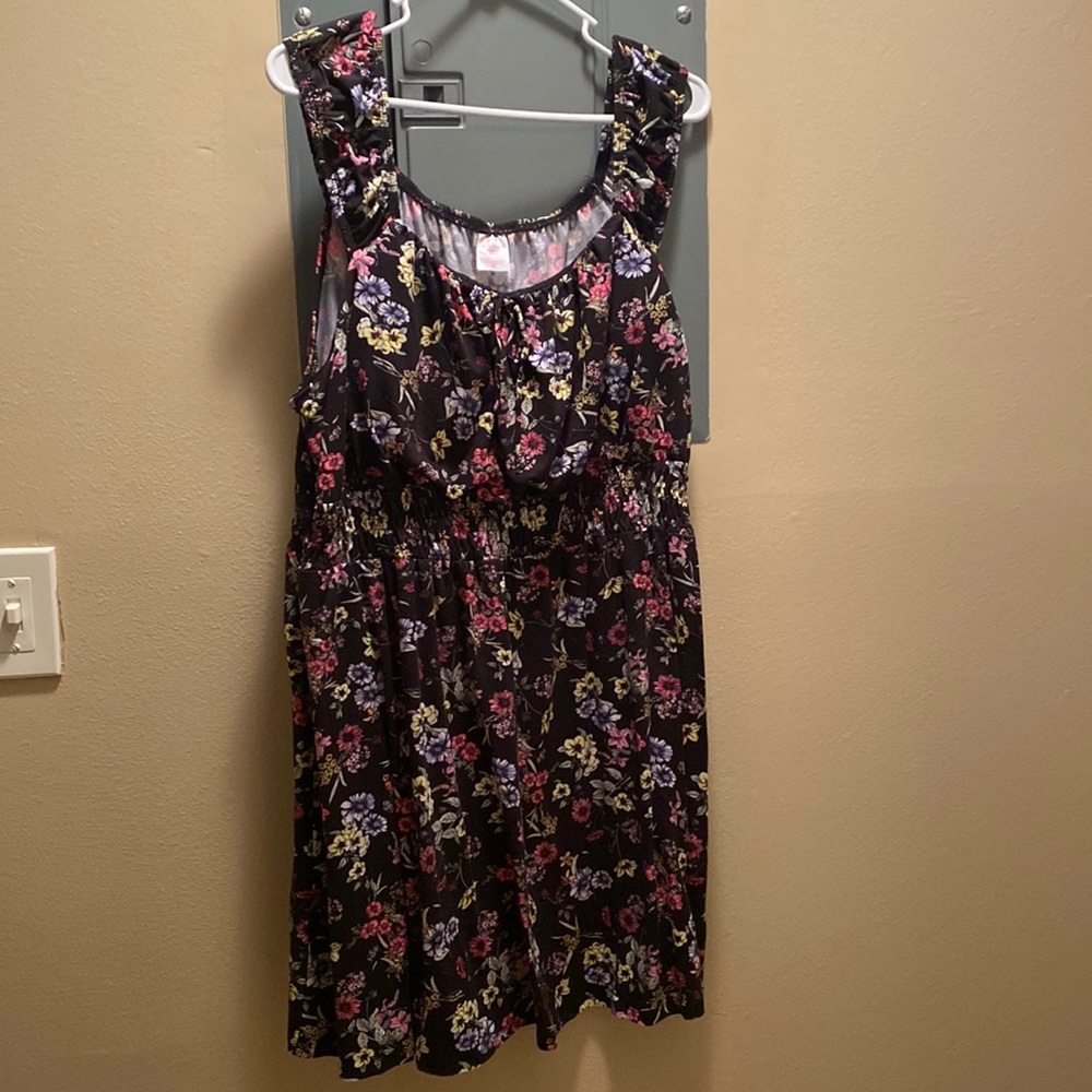 Pink & Black mini dress with elastic waist. NWOT.